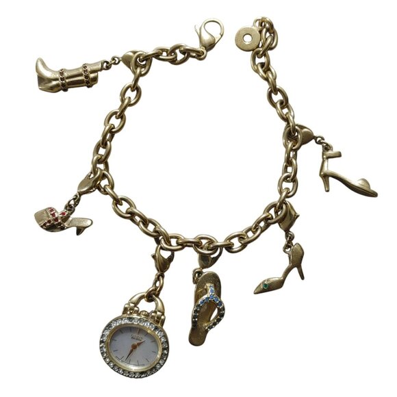 Citizen Watch Charm Bracelet Shoes Silhouette Eco Drive Gold Tone MCM Untested - Picture 2 of 16